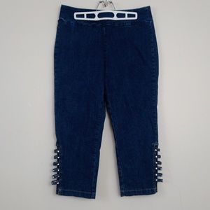 Euro Stretchy Denim Blue Jean Capri Pants
